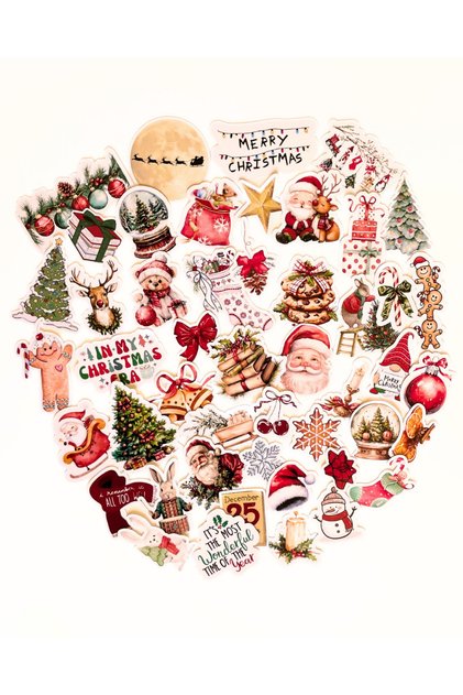 47 Pieces Christmas Themed Sticker Set Bullet Journal Agenda Scrapbook Laptop Label Decal
