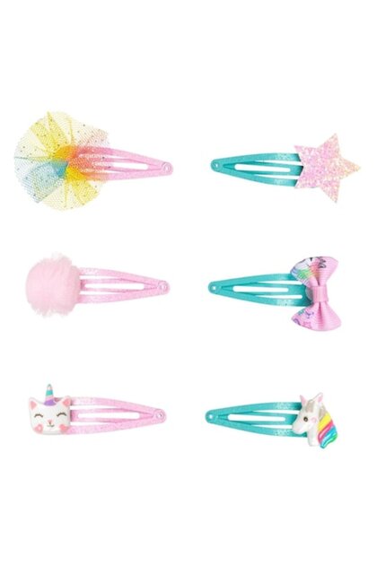 Set de agrafe de păr, design 3D cu animale, multicolore, 5 cm, 6 piese