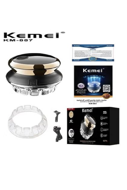 Kemei KM-887 Fully Automatic Hair Clipper with Rotary Blade, IPX7 Waterproof, 360° Rotation