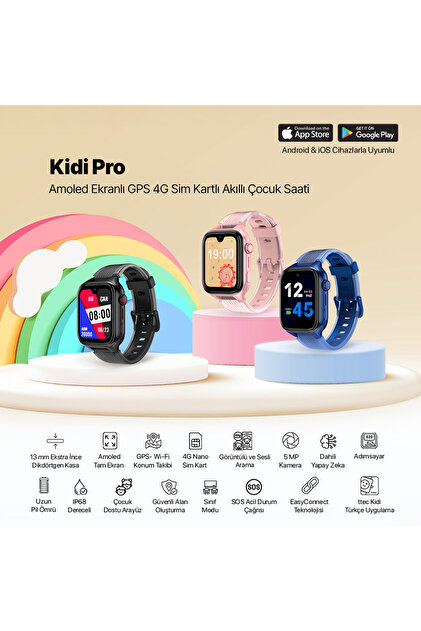 Ttec Kidi Pro AMOLED Ekranlı GPS 4G Sim Kartlı Akıllı Çocuk Saati