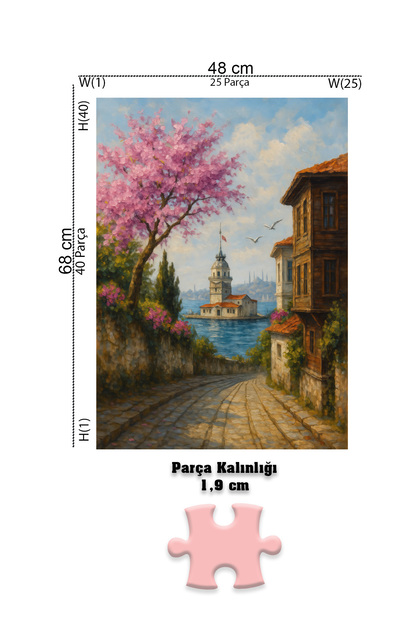 Neverland 3 ADET 1000 PARÇA PUZZLE -DENİZ KIYISINDA BİSİKLET VE