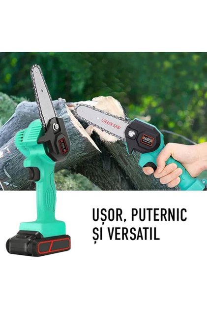 Trusa Mini Drujba Electrica Profesionala - 2 x Acumulatori 48V 5000m Ah, Lama 16 cm, Fierastrau