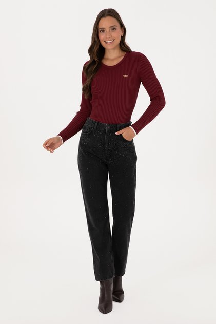 Kadın Siyah Straight Fit Jean Pantolon 50310188-DN0027