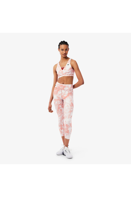 Kadın Slim Fit Desenli Pembe Tayt