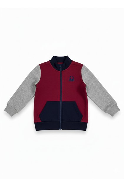 Erkek Çocuk Fermuarlı Sweatshirt 4-14 Yaş Bordo
