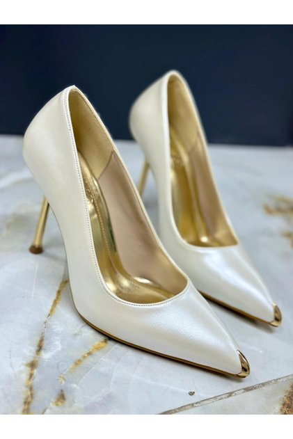 Women's Galvanized Thin Heeled 10.5 Centimeter Evening Dress Shoes