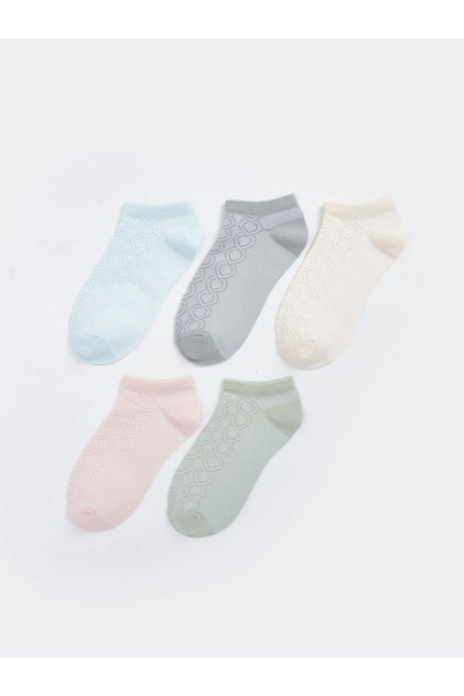 Lcw Dream Green Self-Patterned Women's Booties Socks 5-Piece
