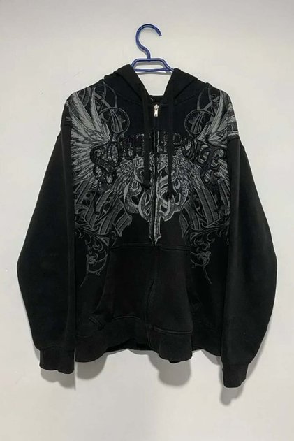 Harajuku Gothic South Pole Y2K Zippered Unisex Sweatshirt