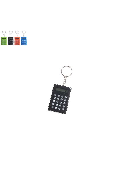 Siyah Bisküvi Şekilli Mini 8 Haneli Hesap Makinesi Anahtarlık (1 ADET) (EBAT: 5,5 cm x 3,7 cm)
