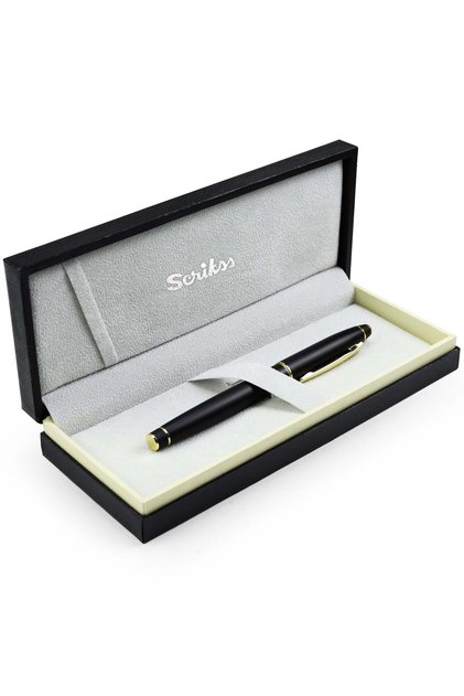 Scrikss Noble 35 Matte Black Gold Rollerball Pen