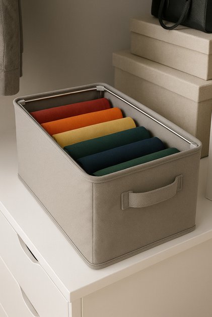 2 Pieces 45X25X20 Steel Framed In-Cabinet Shelf Organizer Foldable Clothing Organizer