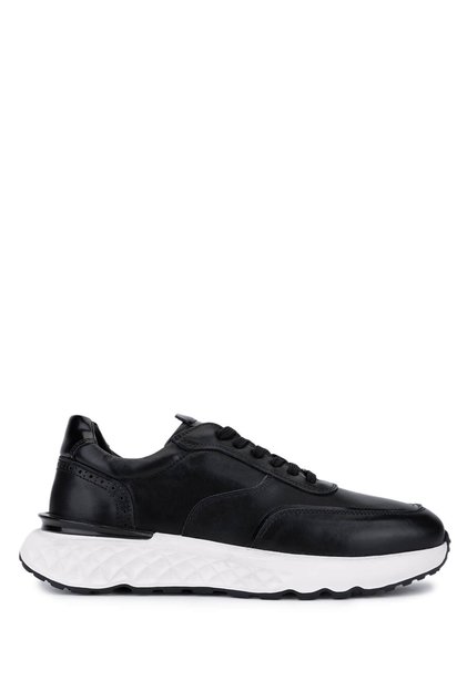 Erkek Hakiki Deri Siyah Sneakers & Spor Ayakkabı