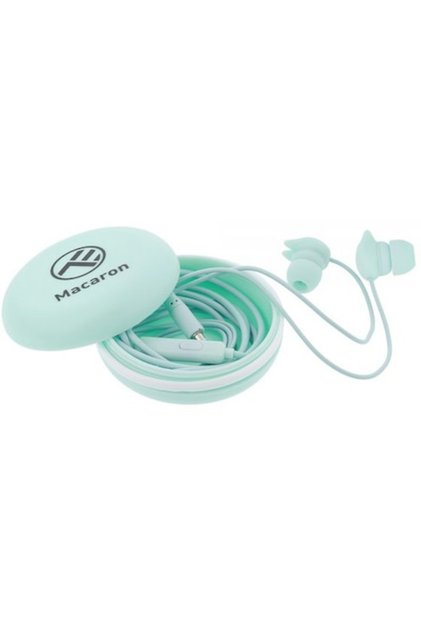 Căști audio Macaron, intraauriculare, 1,2 m, albastre