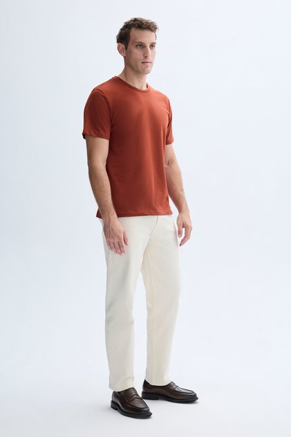 Men's Bone Color Loose Fit Pants