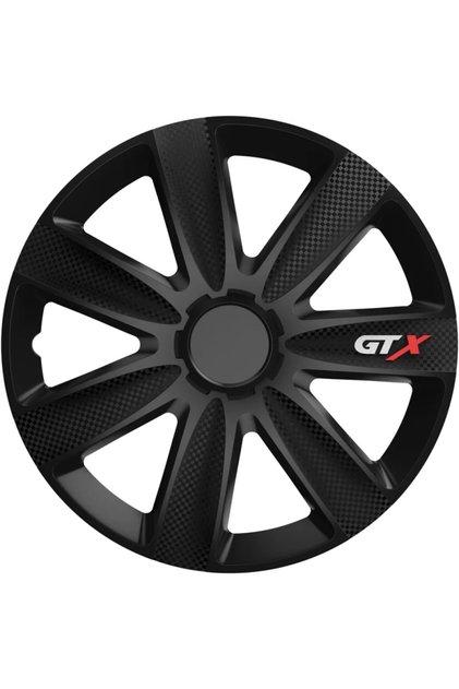 Set capace roti auto GTX Carbon 4buc - Negru - 15''