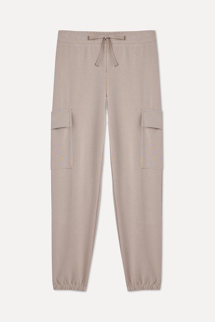 Women's Brown Modal Blend Cargo Sweatpants