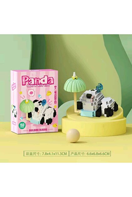 BTİCARET Panda Mini Blok Figür 153 Parça – Yapı Oyuncak Uyumlu