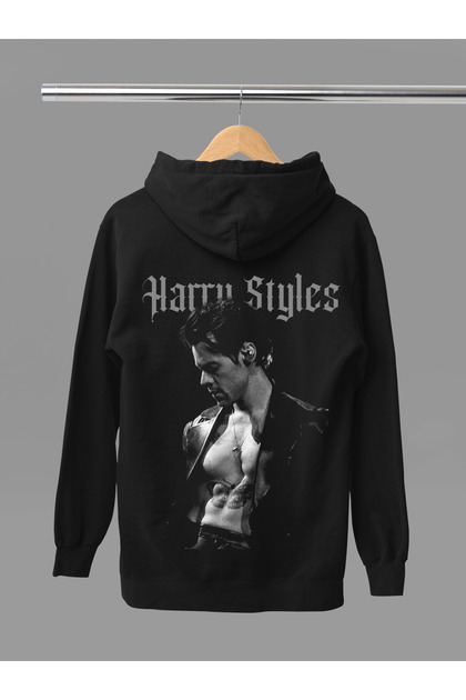 Harry Styles Printed Cotton Long Sleeve Ribbed 3-Ply Hooded Sweatshirt