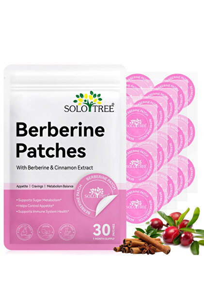 Plasturi transdermici SOLO TREE® cu Berberină și Scorțișoară | Control apetit și metabolism, 30 buc