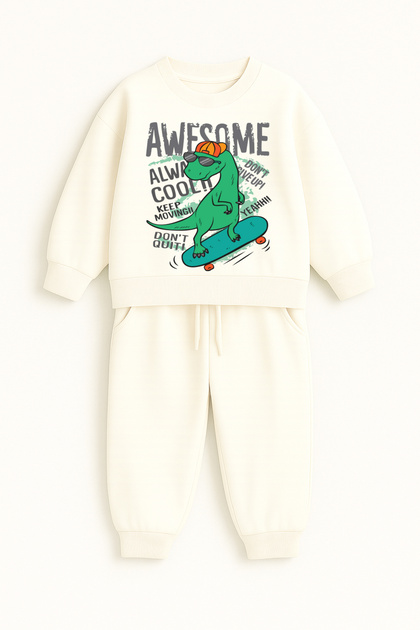 Dinosaur Printed Children's Premium Compact Children's Set - 2 Piece Sports Set