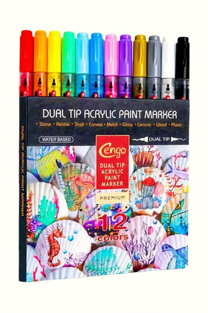 Double-Sided Acrylic Marker Marking Pen 12 Colors