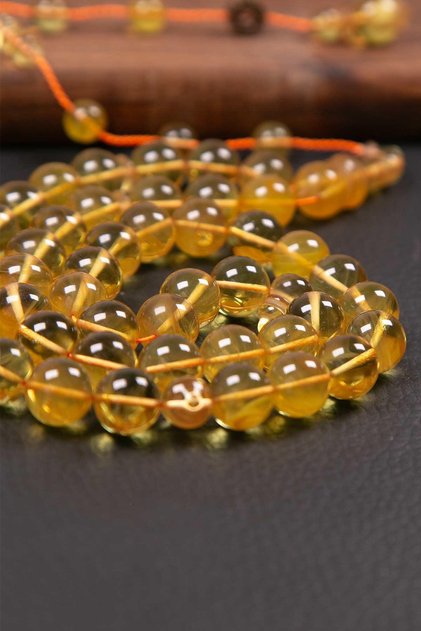 Yellow Moire 45 Grain Special Series Bakelite Crimping Prayer Beads