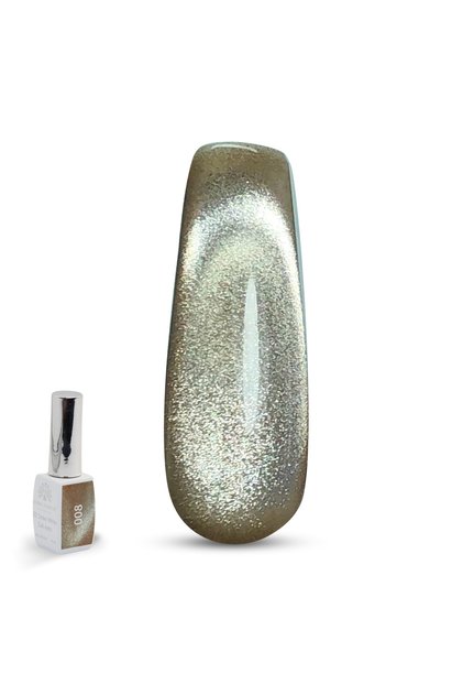 3D Snow White Cat Eye Gel Polish – 15ml UV/LED Soak-Off Shimmer Gel, Long-Lasting Gloss Nail Art
