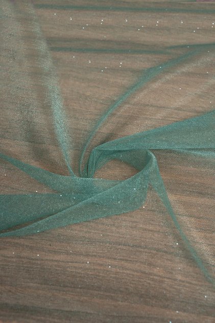 Victorian Plain Tulle Emerald Green Color Fabric