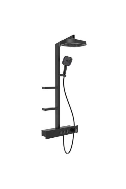 Milano Alfa All Black Shower Panel | Rain Shower System | Durable Aluminum | Modern Design