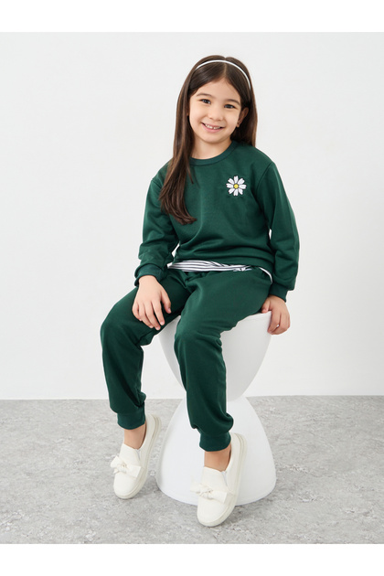 Pack of 3 - Daisy Print Sweatshirt, Joggers and Beanie