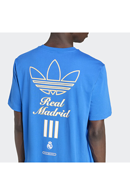 adidas Real Madrid Terrace Icons Graphic Erkek Mavi Tişört