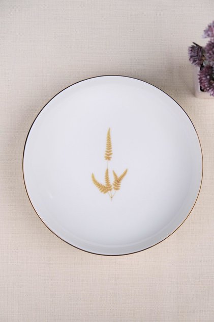 Tabak Evi Porcelain Natura Marinum Gold Gilded Deep Plate 18.50cm Single