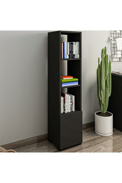 Kuzey Raflı, Kapaklı Minimal Kitaplık Antrasit