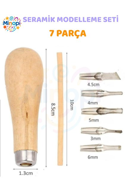 Linol Oyma Seti 7 Parça 1 Paket Linol Oyma Kesme Bıçak Seti 5 Bıçaklı Linolyum Baskı Ahşap Saplı
