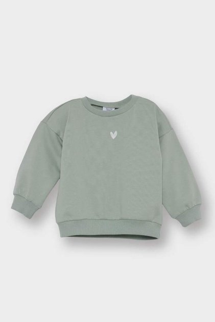 Kız Bebek Bisiklet Yaka İçi Yumuşak Tüylü Sweatshirt (25 AU)