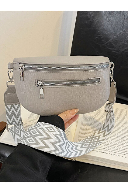 Solid Zip Closure Crossbody Bag