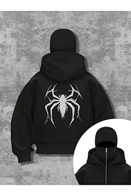 Gofeel Harajuku Street Türk Ninja Kar Maskeli Kapüşonlu Hırka