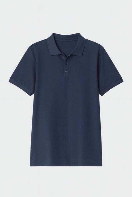 Widi Combed Cotton Quality Polo Neck T-Shirt Navy Blue