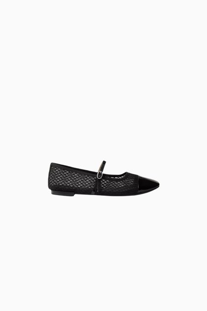 Georgiana Mesh Mary Jane, Stylish Design Ballet Flats with Elegant and Adjustable Strap