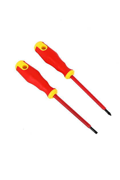 Screwdriver Set - 2 Piece Philips & Flathead with Ergonomic Grip for DIY & Repairs