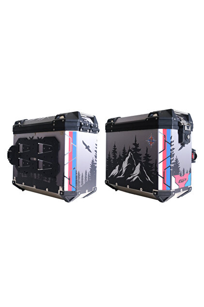 GP KOMPOZİT DSN06 Universal 40 lt x 2 Desenli Alüminyum Motosiklet