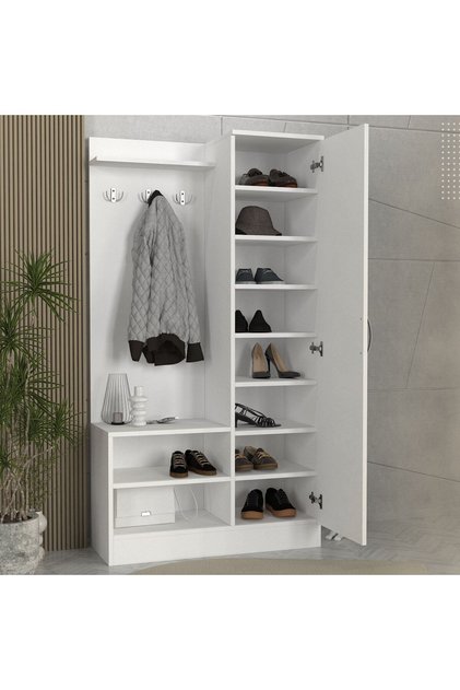 İDİL %100 MDF PORTMANTO - AYAKKABILIK - GİYİNME ODASI DOLABI