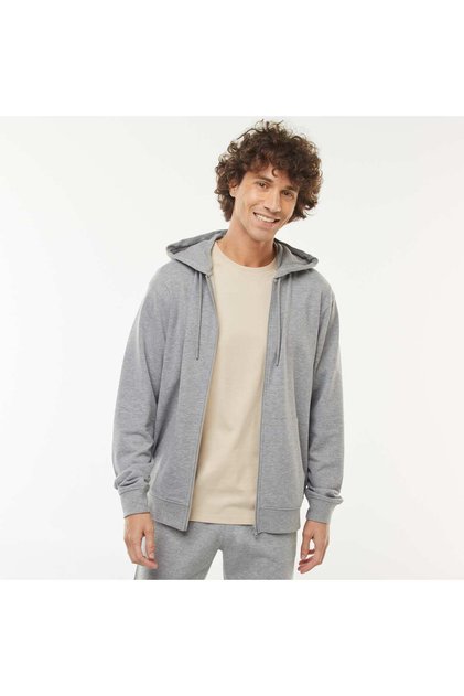 Zip-up sweatshirt fabric hoodie GREY