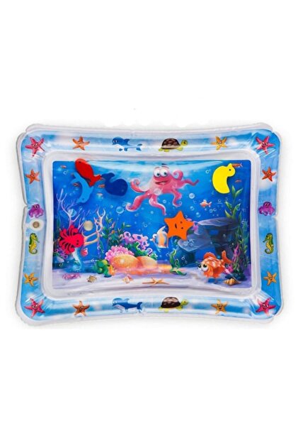 Saltea gonflabilă cu apă pentru bebeluși, model marin, PVC, 6-9 luni, multicoloră