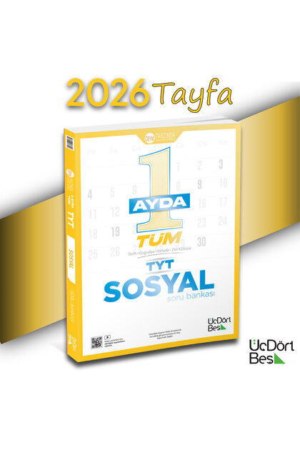 345 Yayınları 1 Ayda Tüm TYT Sosyal Soru Bankası - Hızlı Tekrar Yeni Nesil