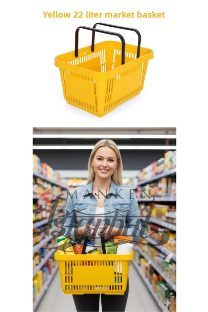 22 Liter 5 Pieces Grocery Basket, Shopping Basket, Grocery Basket with Handle