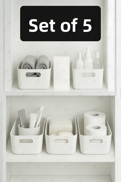 5 Pieces 3.5 Lt Organizer Baskets, Organizers, Drawers and Cabinet Organizer Boxes