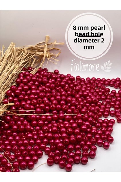 8 mm Fuchsia a Quality Plastic Pearl Beads (50 Grams-200 Pieces) Jewelry Bag Accessory Beads