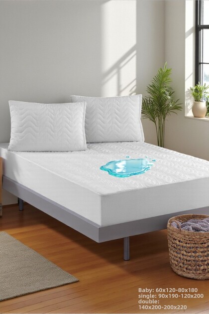 Quilted Fitted Liquid-Proof Mattress Protector – Waterproof, Anti-Sweat – Single / Double