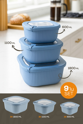 LAVIEN 3点セット Vienev 9'lu 3x(600-1100-1800 ML) Mikrodalga Ve Difrize Uygun Vip